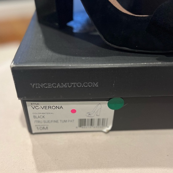 Vince Camuto Black Verona Suede and Patent Heels - Picture 4 of 6